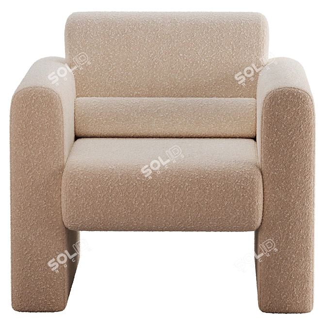 Sleek Modern 3D Accent Chair 3D model image 2