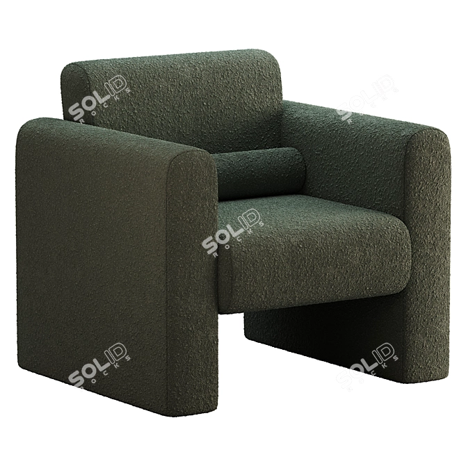 Sleek Modern 3D Accent Chair 3D model image 4