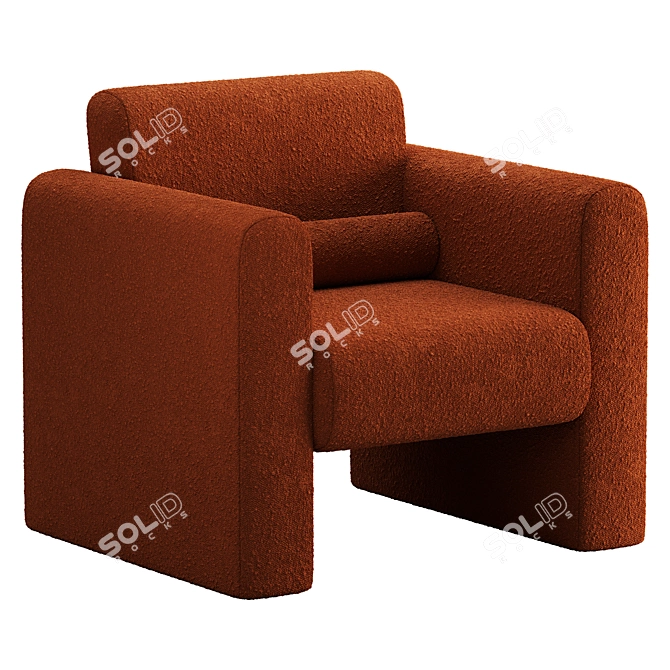 Sleek Modern 3D Accent Chair 3D model image 5