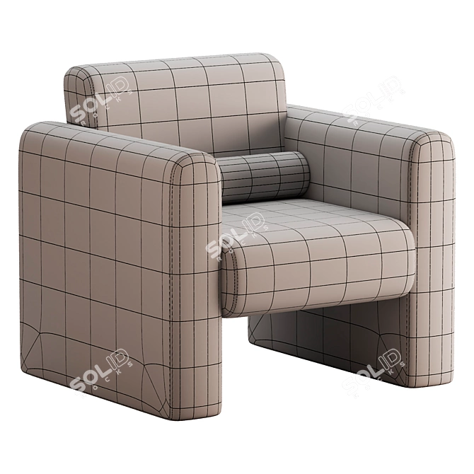 Sleek Modern 3D Accent Chair 3D model image 7