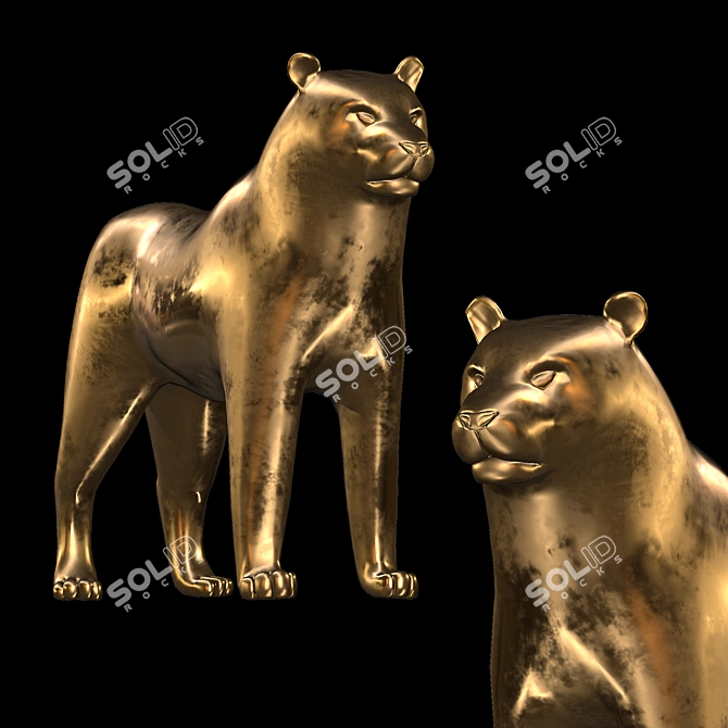  Majestic Tiger Decorative Statue 3D model image 1