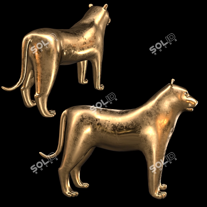  Majestic Tiger Decorative Statue 3D model image 2