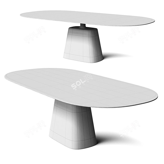 Modern Cement Dining Table 3ds Max 3D model image 4