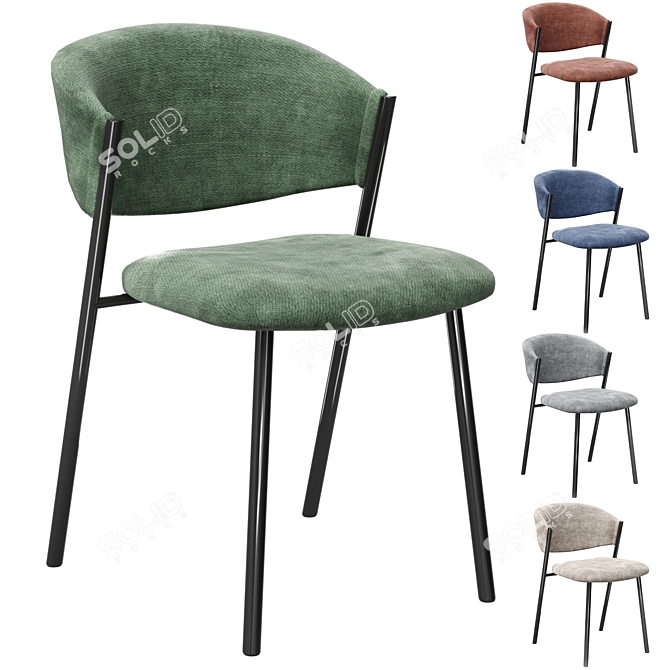 Rupert Chair in Customizable Colors 3D model image 5