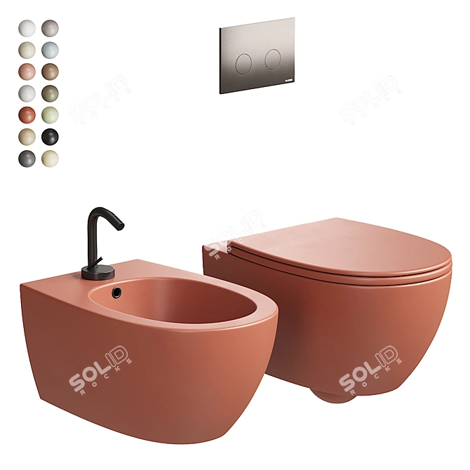 4all Wall-Hung Toilet Set 3D model image 1