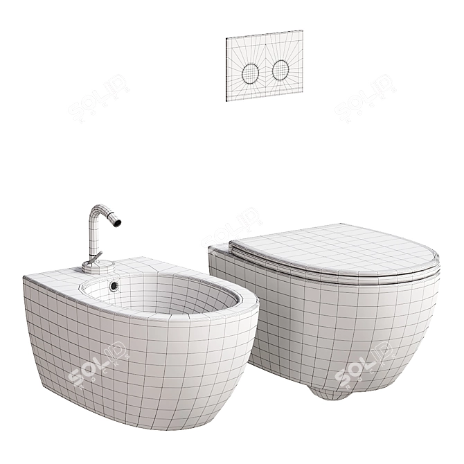 4all Wall-Hung Toilet Set 3D model image 5