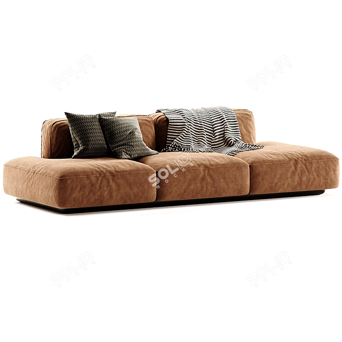 Margo Type Fabric Sofa 3-Seater 3D model image 2