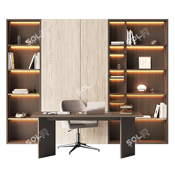 Workspace Shelving Wall Solution 3D model image 2