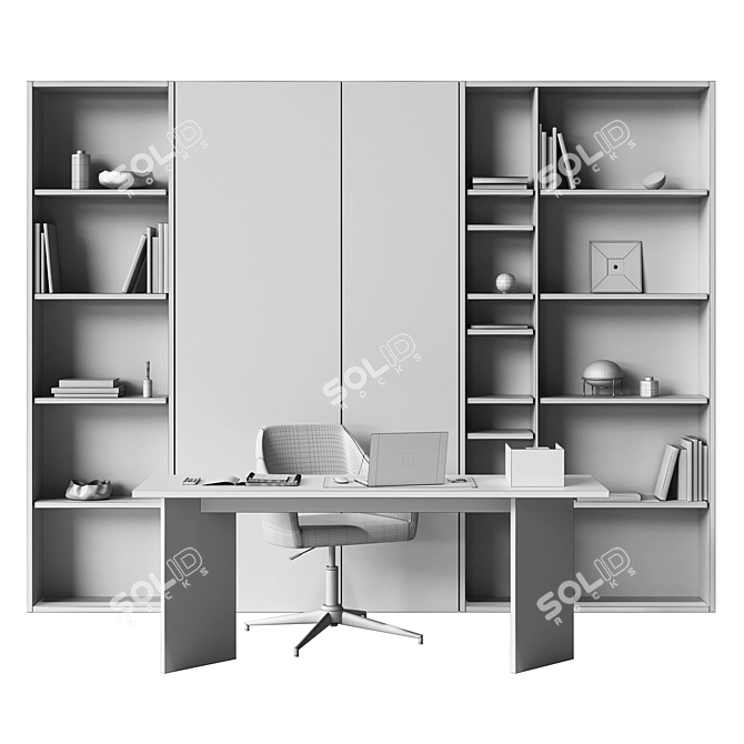 Workspace Shelving Wall Solution 3D model image 6