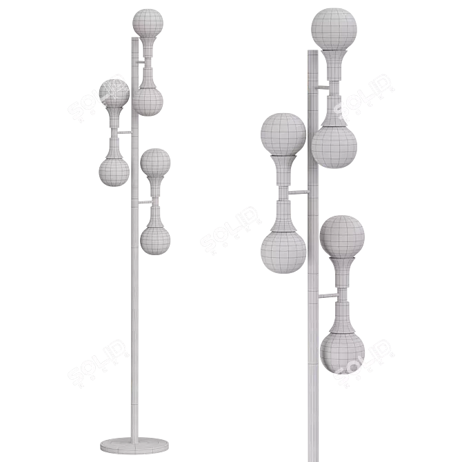 Elegant French Quarter Floor Lamp 3D model image 4