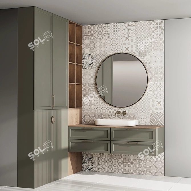 Fauset Inbani Set 70 ≈ Modern Bathroom Furniture 3D model image 1