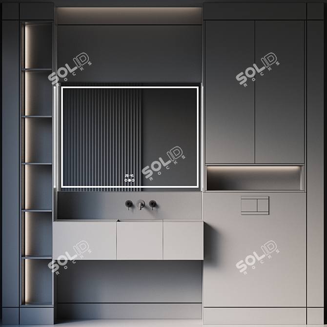 Modern Bathroom Furniture Set 15 3D model image 3