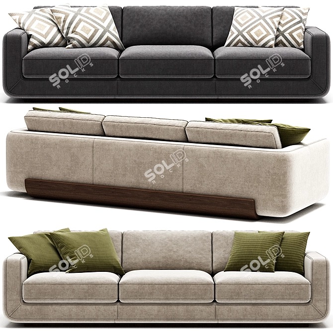 Elegant SOSPIRO Sofa Riva 1920 3D model image 4