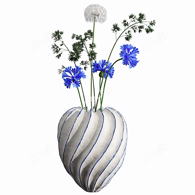 Elegant Bouquet Plant 3D Model 3D model image 2