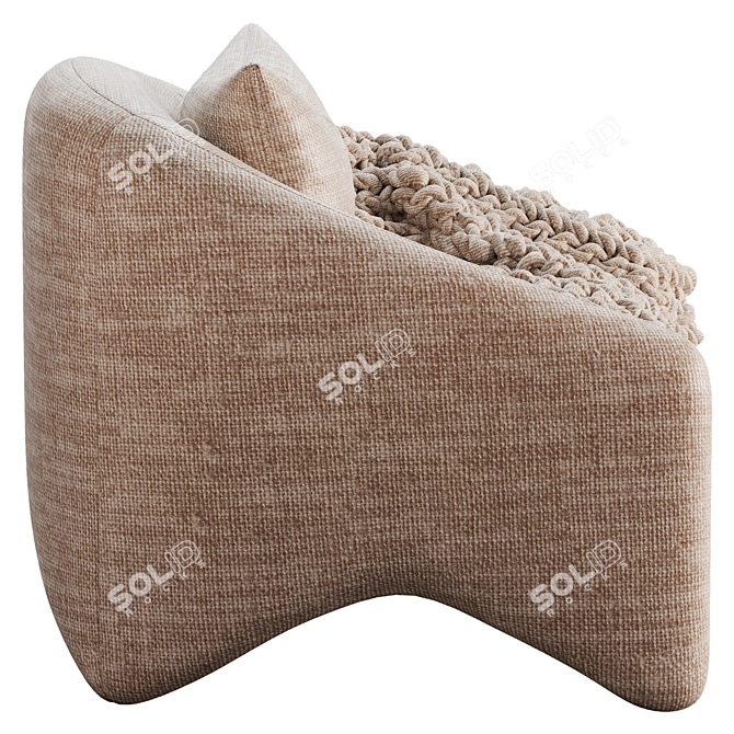 Modern Beige Fabric Accent Chair 3D model image 4