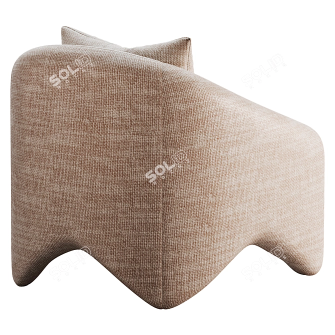 Modern Beige Fabric Accent Chair 3D model image 5