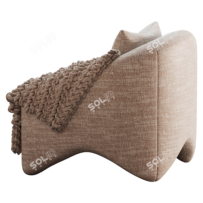 Modern Beige Fabric Accent Chair 3D model image 6