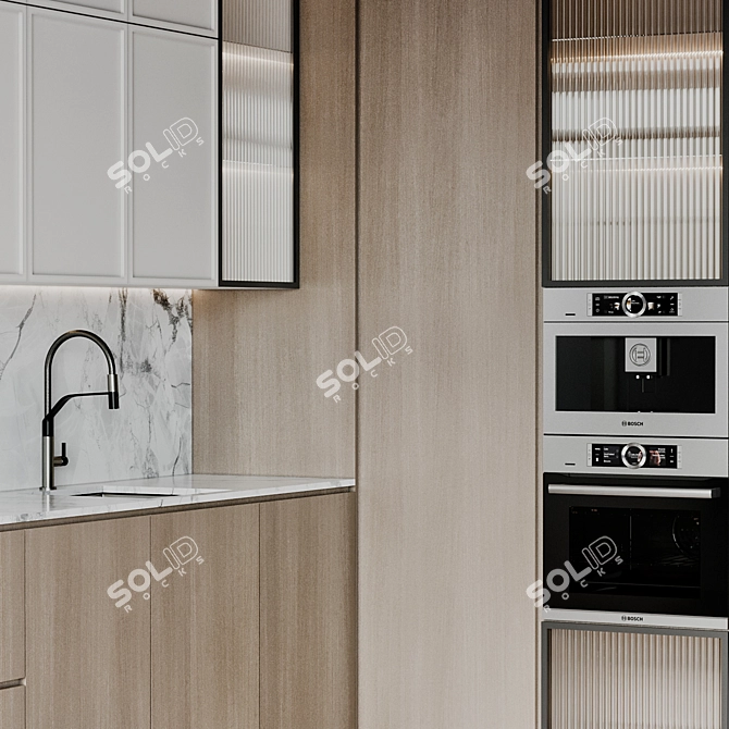 Modern Kitchen Set Bosch Gessi 3D model image 5