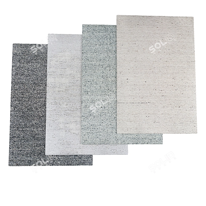 Set of 4 Carpets with Textures 3D model image 3