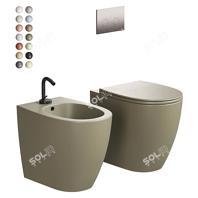 4all Collection Floor-Mounted Toilet/Bidet 3D model image 1