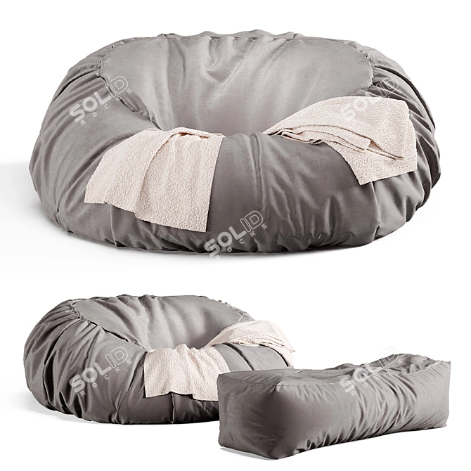 Round Bean Bag Chair Sofa 3D model image 1