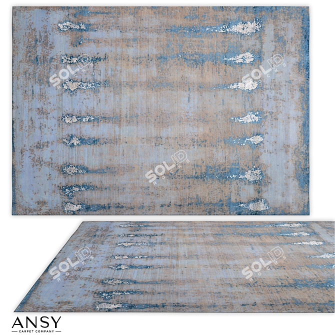 Handmade Wool Silk Rug Reflection 3D model image 1