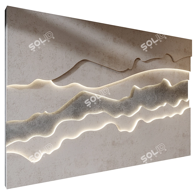 Concrete Wall Panels Set 390 3D model image 1