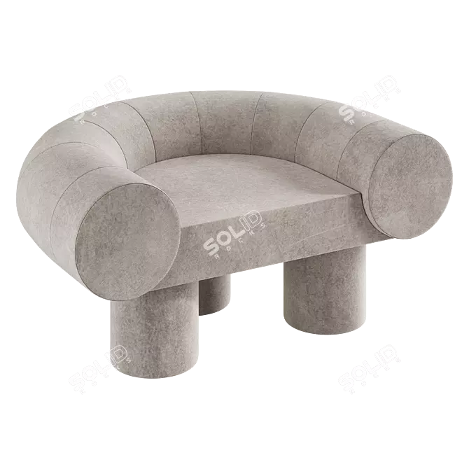 Elegant Mineral Armchair Design 3D model image 1