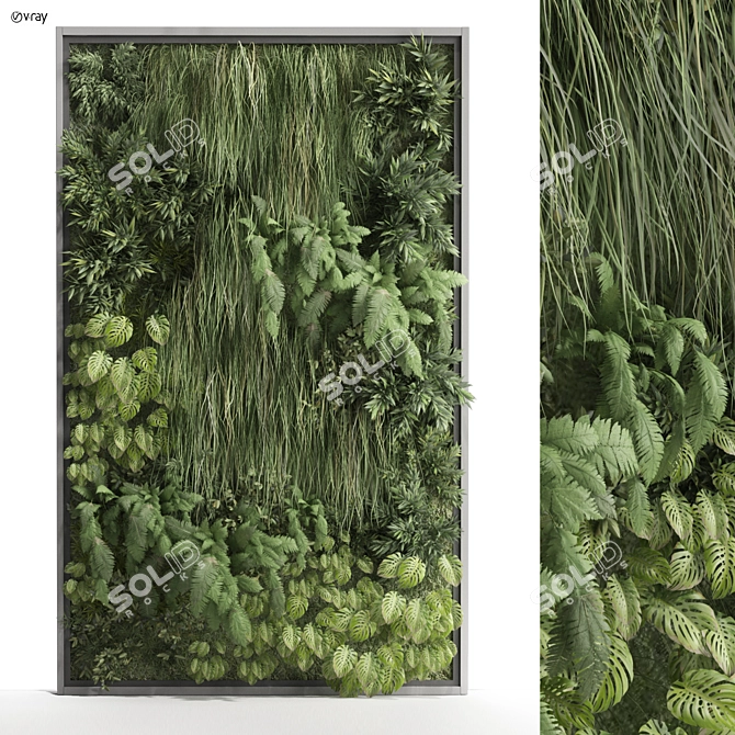 Modern Interior Vertical Plant Set 3D model image 1