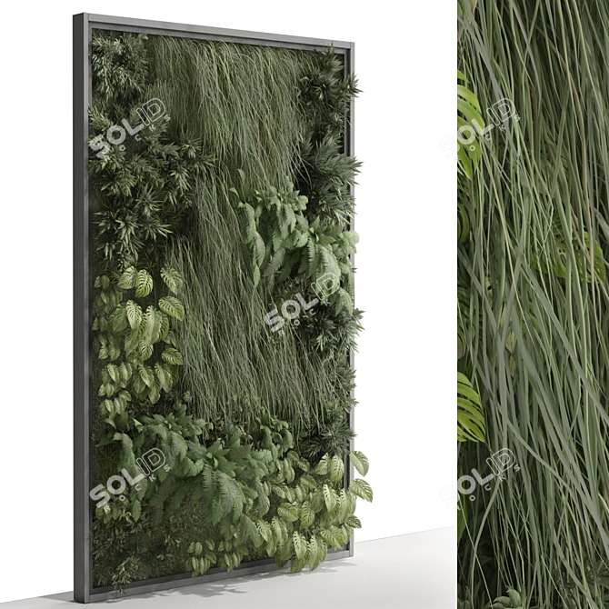 Modern Interior Vertical Plant Set 3D model image 2