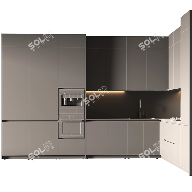 Modern Kitchen 88 3D Model 3D model image 2