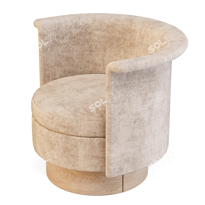 Karimoku N-SW01 Swivel Lounge Chair 3D model image 8