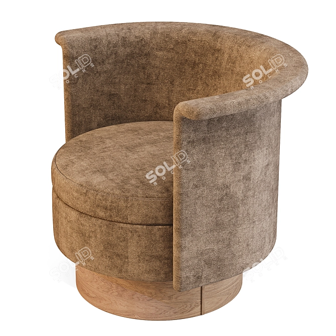 Karimoku N-SW01 Swivel Lounge Chair 3D model image 9