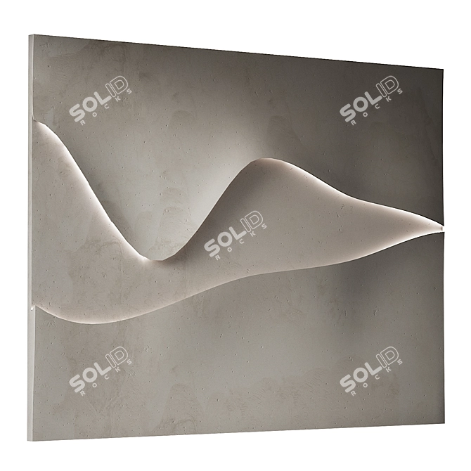 Geometric Relief Wall Panel 3D model image 2