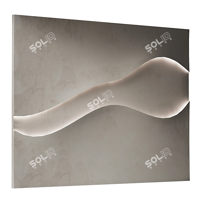 Abstract Relief Wall Panel 3D model image 2