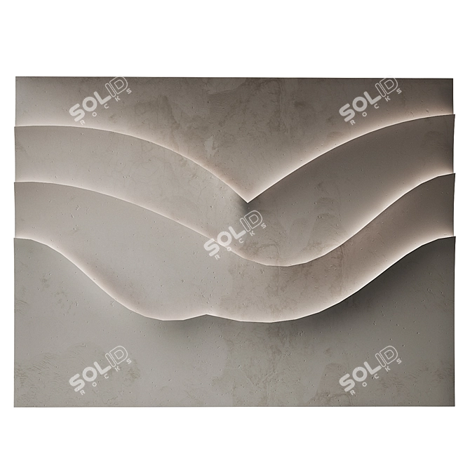  Abstract Relief Wall Panel 3D model image 1