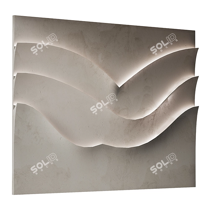  Abstract Relief Wall Panel 3D model image 2