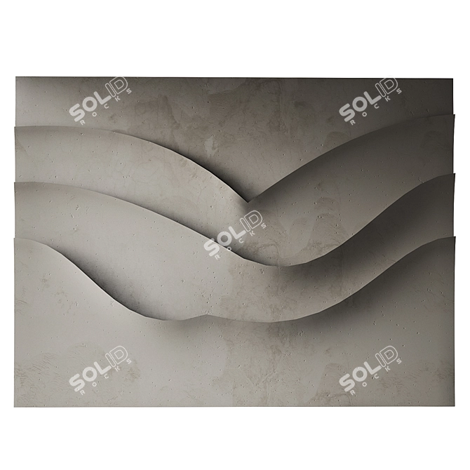  Abstract Relief Wall Panel 3D model image 3