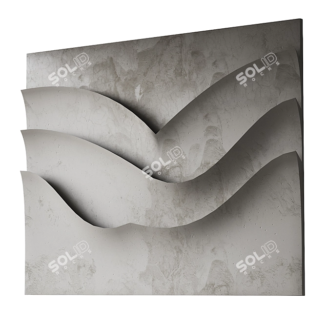  Abstract Relief Wall Panel 3D model image 4