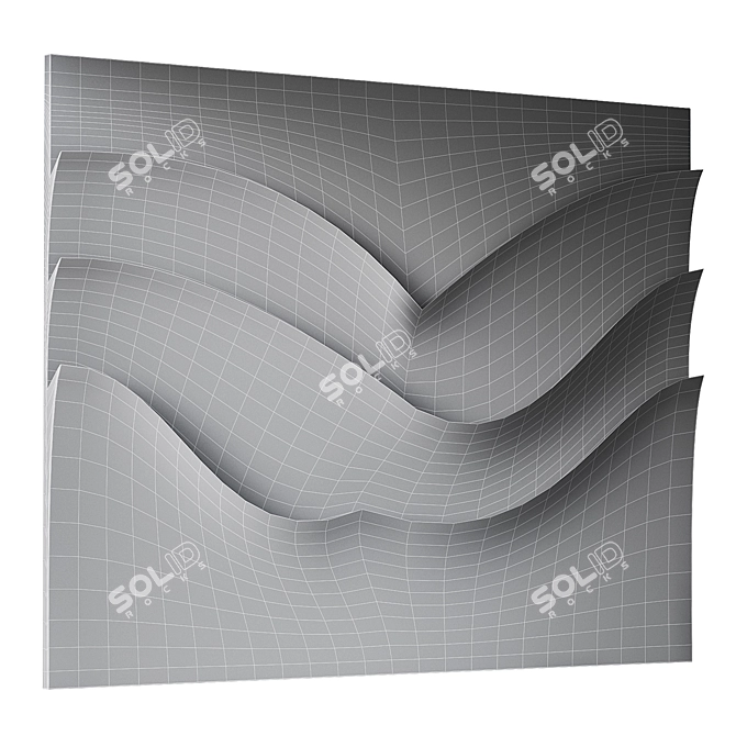  Abstract Relief Wall Panel 3D model image 5