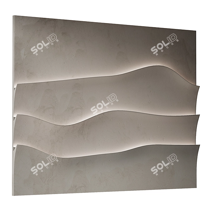 Abstract Relief Wall Panel 3D model image 2