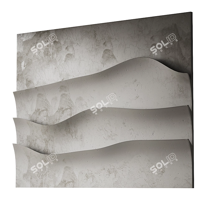 Abstract Relief Wall Panel 3D model image 4