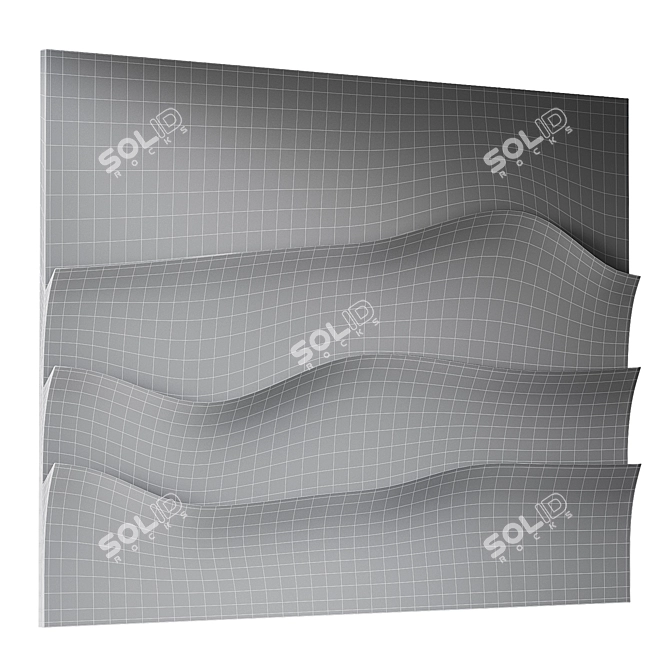 Abstract Relief Wall Panel 3D model image 5