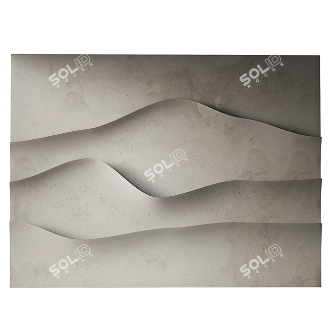 Geometric Gypsum Relief Panel 3D model image 3