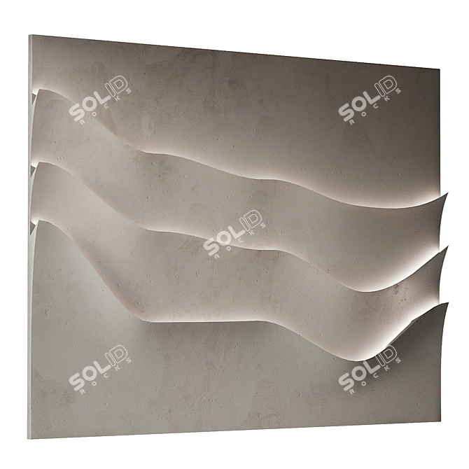 Abstract Relief Wall Panel 3D model image 2