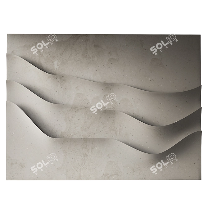 Abstract Relief Wall Panel 3D model image 3