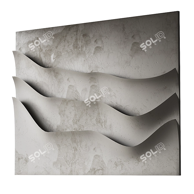 Abstract Relief Wall Panel 3D model image 4