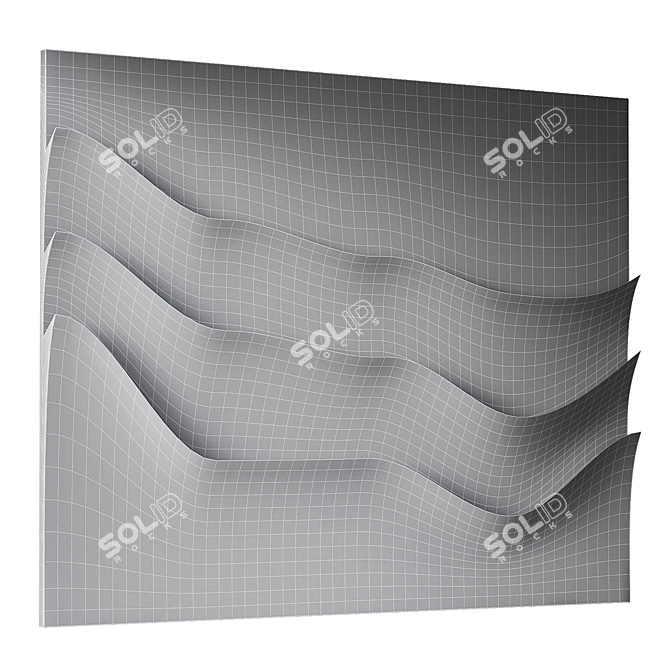 Abstract Relief Wall Panel 3D model image 5