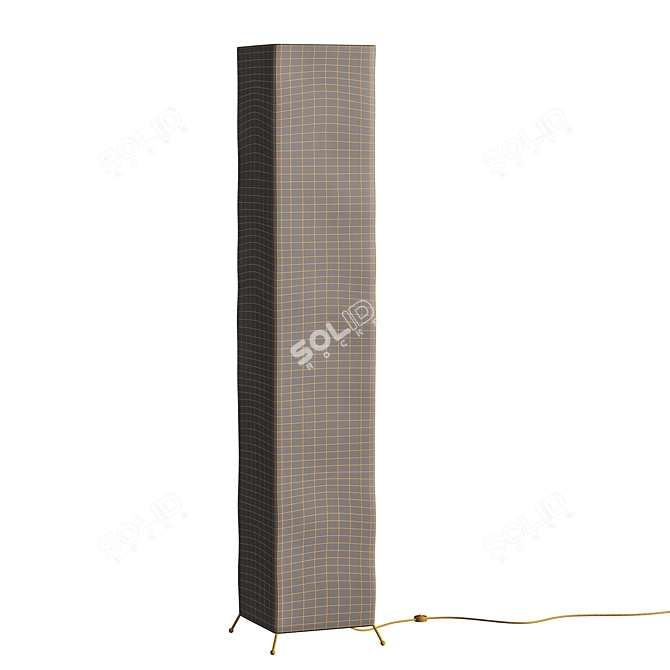 Bamboo Print White Paper Floor Lamp 3D model image 5