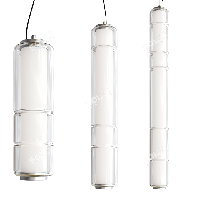 Stacking V Glass Pendant Lamp 3D model image 1